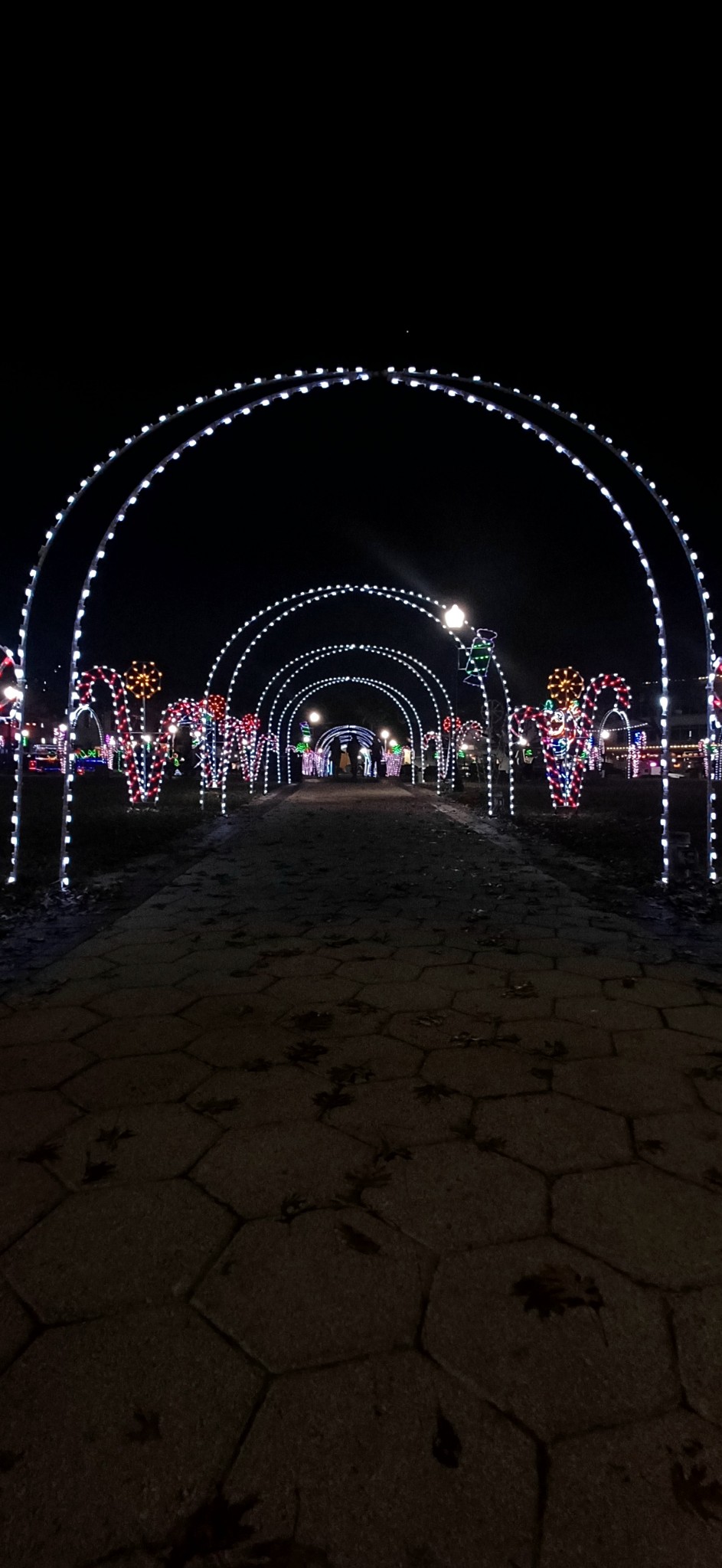 Arches made of Christmas lights