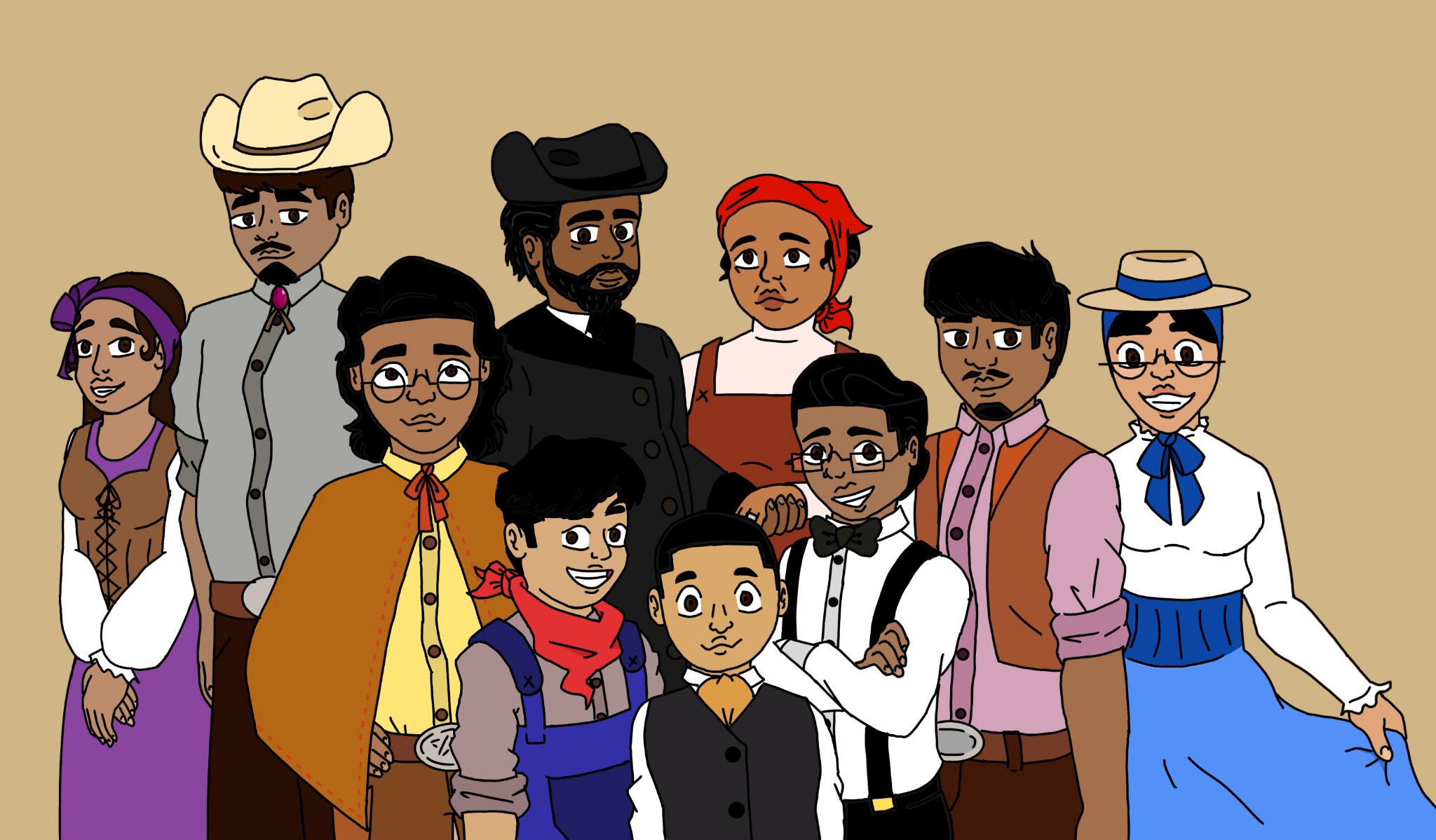 A picture of a big family