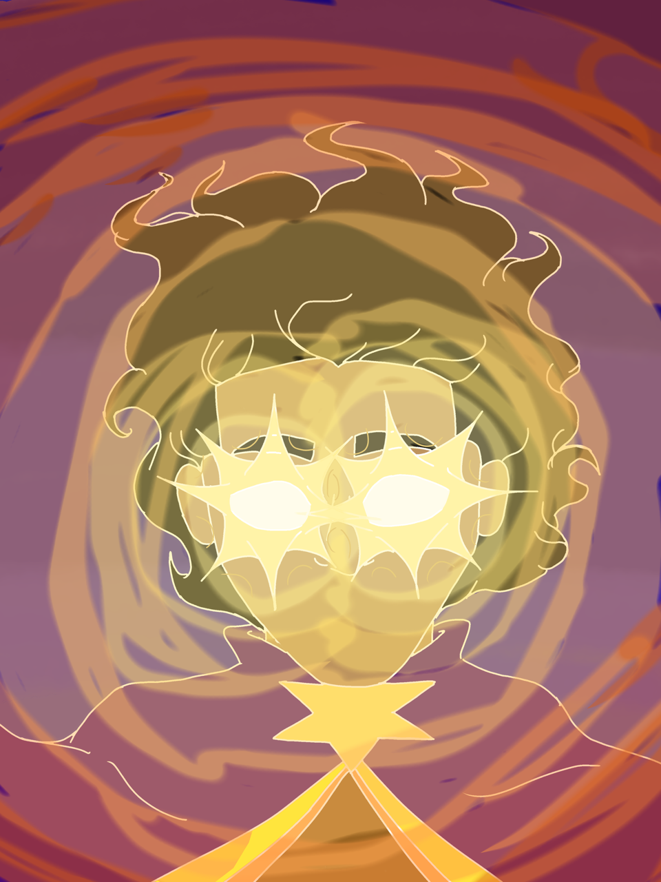 A see-through person with sun beams