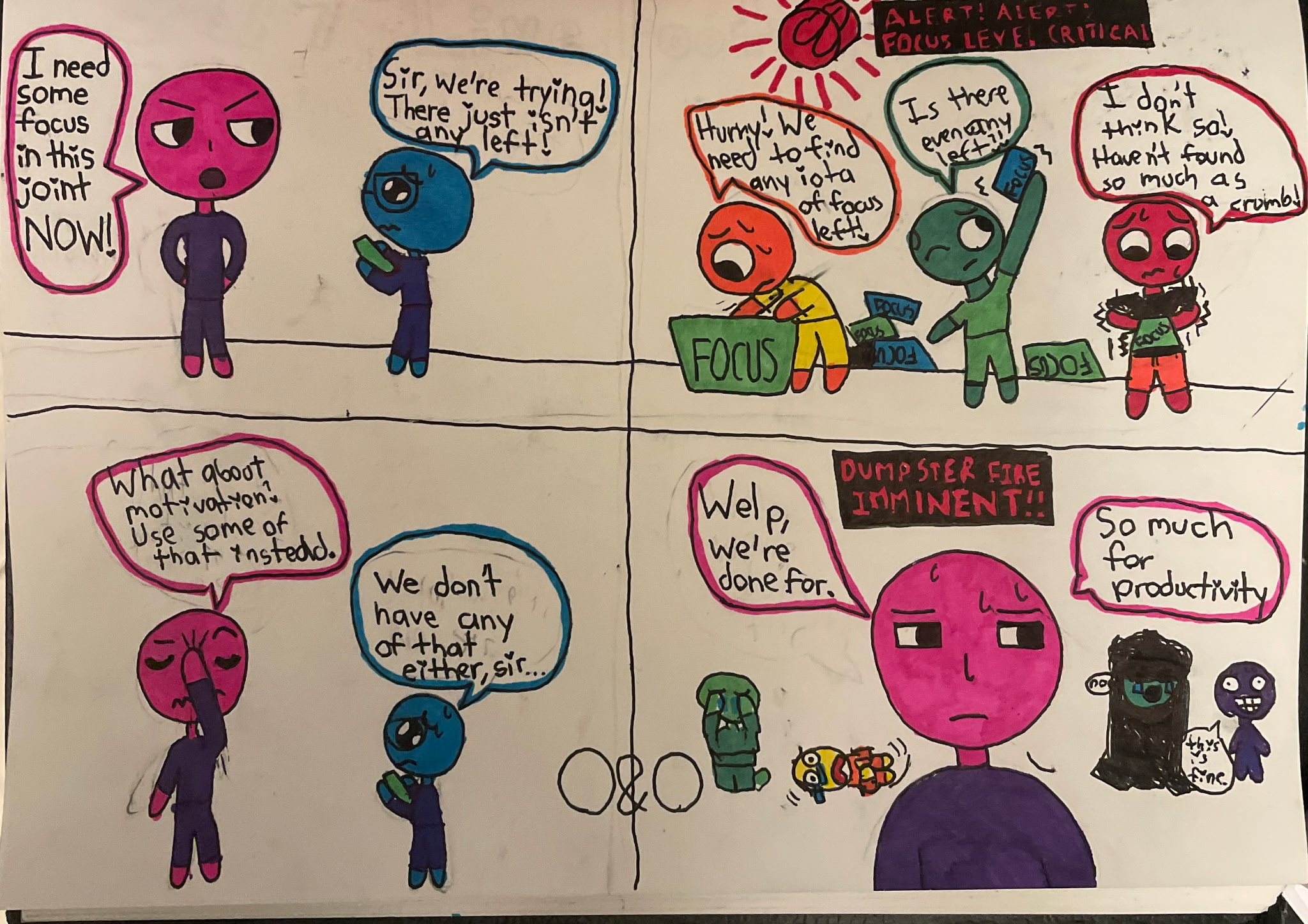 A cartoon about no focus